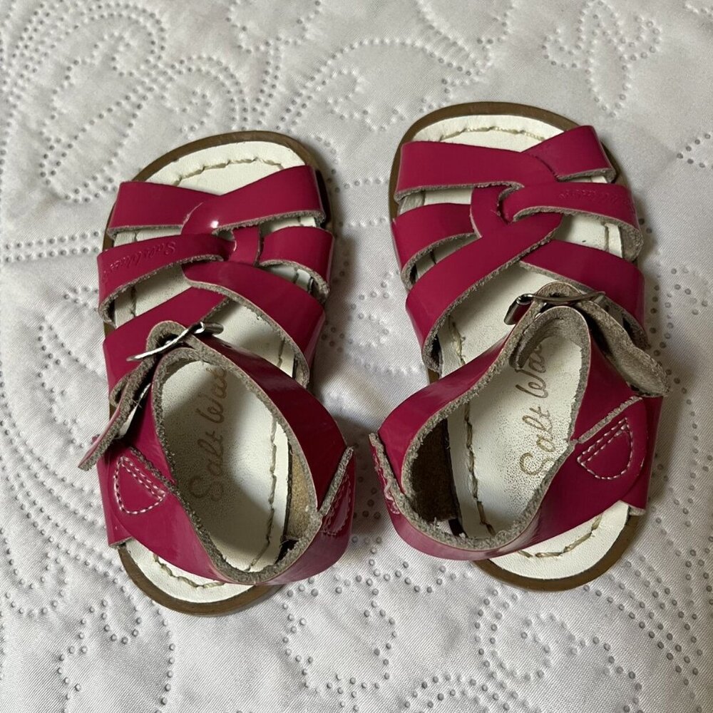 Salt Water Original Solid Pink Sandals Size 4 - Picture 6 of 9